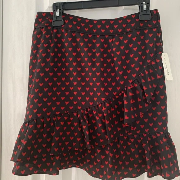 ♥️NWT Maison Jules Heart Printed Cross-Ruffled Skirt from Macys size large - Picture 2 of 9
